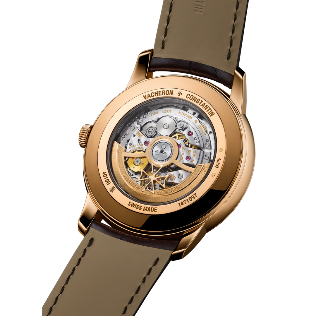 Patrimony Moon Phase Retrograde Date – 42.5 mm - Pink Gold (Back)