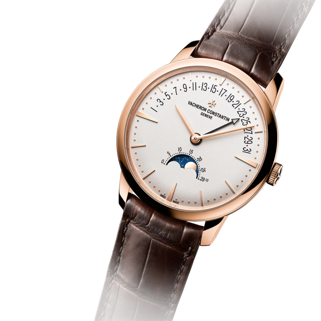 Patrimony Moon Phase Retrograde Date – 42.5 mm - Pink Gold