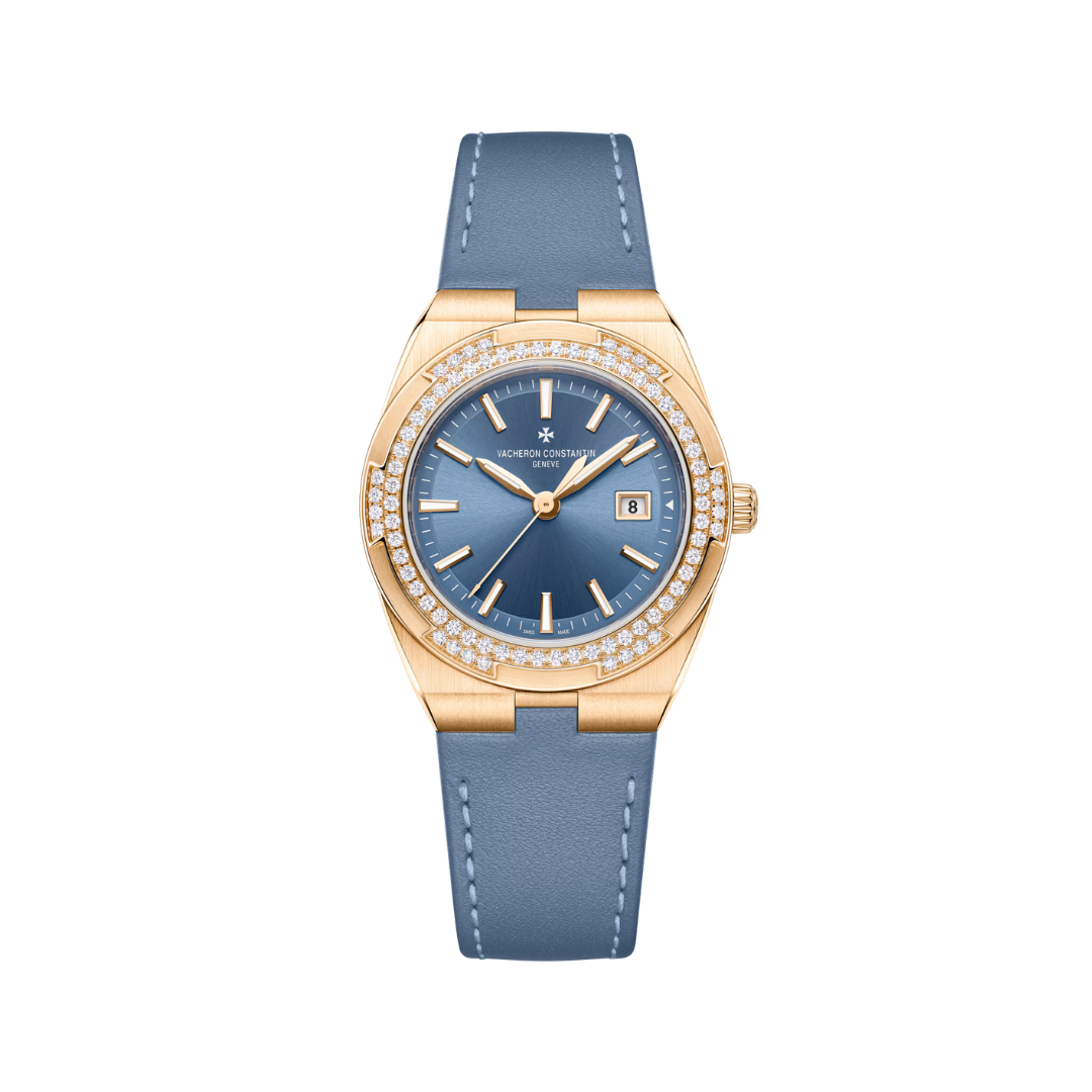 Overseas Quartz – 33 mm - Pink Gold (Leather)