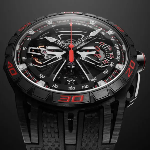 Roger Dubuis Excalibur Spider Flyback Chronograph Watch Carbon Case Sporty Car Watch 10 Roger Dubuis Excalibur Spider Flyback Chronograph Watch Carbon Case Sporty Car Watch 10