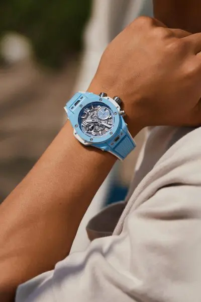 big bang unico sky blue 42 mm worn watch 3 0