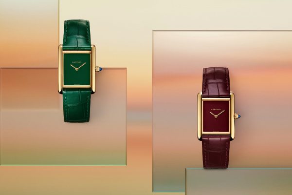 Cartier Tank Louis Cartier Green and Red Lacquered Dials Hand Wound