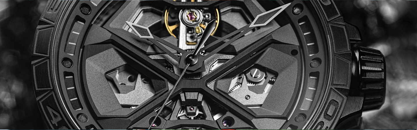 Roger Dubuis Excalibur Spider Huracán Black DLC, Timepieces with Bold Racing Design Codes