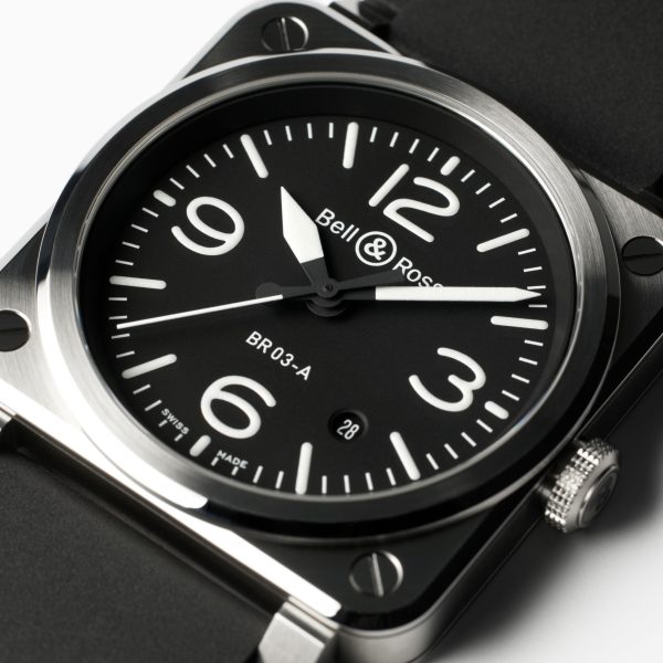 The BR 03 Black Steel boasts a highly legible dial1