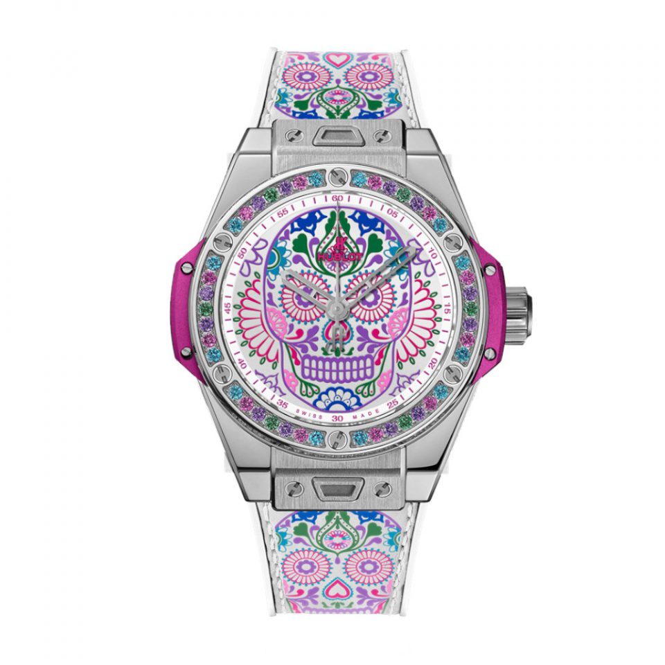 BIG BANG ONE CLICK CALAVERA CATRINA AUTOMATIC STAINLESS STEEL MULTI-COLOURED DIAL